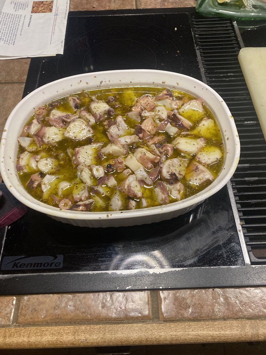 doing grilled octopus and the first stage is to let it marinate for 48 hours!!!🇬🇷🇬🇷🇬🇷🐙🐙🐙