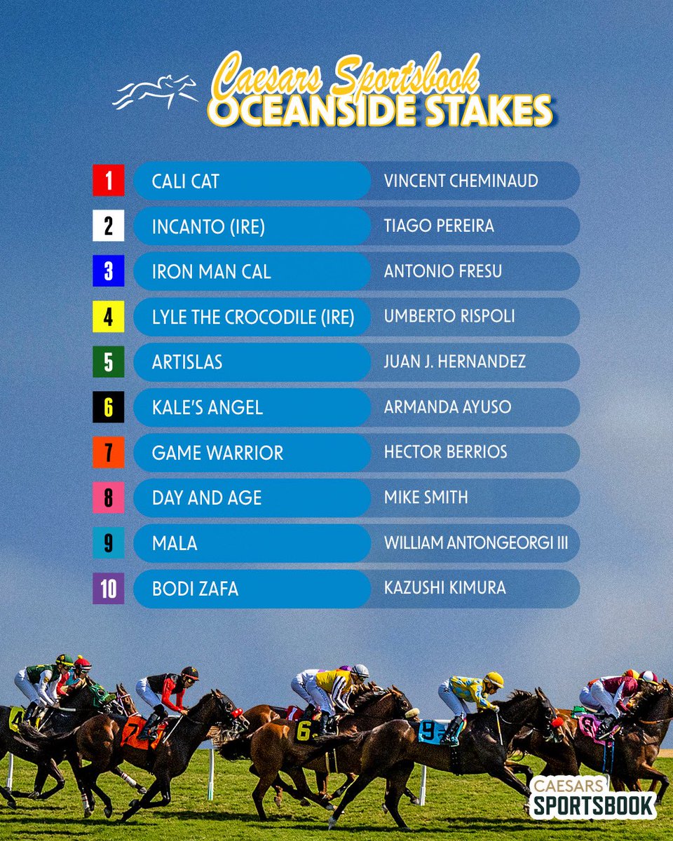 Del Mar Racetrack (@delmarracing) on Twitter photo Bring on #OpeningDay!
What’s your bold prediction for the <a href="/CaesarsSports/">Caesars Sportsbook</a> Oceanside Stakes? 🔮 Bring on #OpeningDay!
What’s your bold prediction for the <a href="/CaesarsSports/">Caesars Sportsbook</a> Oceanside Stakes? 🔮