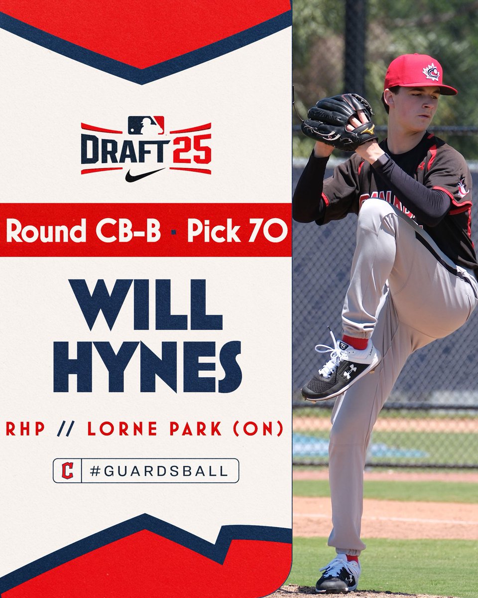 With the 70th pick in the 2025 MLB Draft, we have selected RHP Will Hynes out of Lorne Park.

#GuardsBall