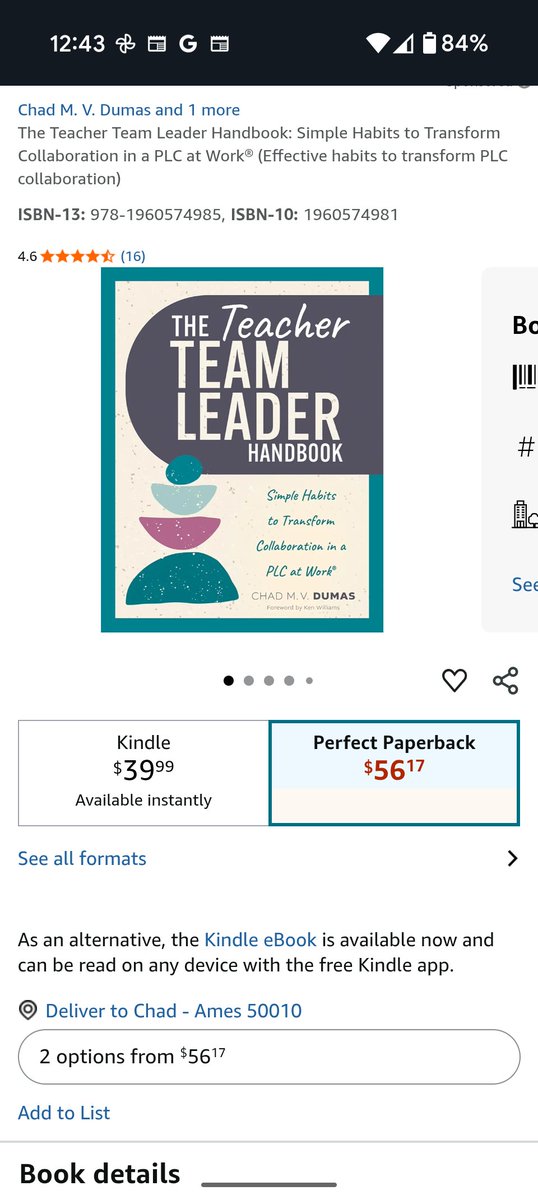 Holy heck! The <a href="/amazon/">Amazon</a> price jumped 25%. But it's still available for list price on <a href="/SolutionTree/">Solution Tree</a>: solutiontree.com/TeamLeaderHand…