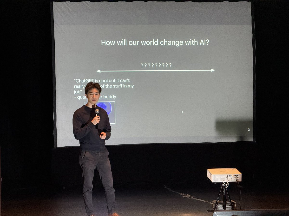 When Intelligence Becomes Free—What Still Makes Us Human?

GenAI Week 2025 didn’t open with a bang—but with a scalpel.

OpenAI researcher Jason Wei delivered a 40-minute keynote that quietly dropped a cognitive bomb.

#openai #jasonwei #genaiweek2025 #GENAI