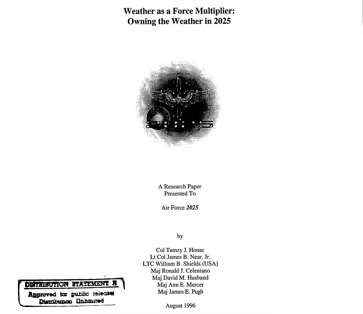 Spiro_Ghost's tweet image. They Say Climate Change is our BIGGEST Threat...
This Is A US Military Doc That War Games Weather Warfare Applications...
Back In 1996... Imagine What They Have Now...
apps.dtic.mil/sti/pdfs/ADA33…