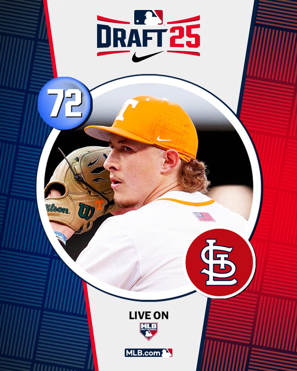 MLB Draft (@mlbdraft) on Twitter photo With the 72nd pick in the 2025 Draft, the <a href="/Cardinals/">St. Louis Cardinals</a> select <a href="/Vol_Baseball/">Tennessee Baseball</a> right-handed pitcher Tanner Franklin, No. 124 on the Top 250 Draft Prospects list.
Watch LIVE: atmlb.com/40jjQvg With the 72nd pick in the 2025 Draft, the <a href="/Cardinals/">St. Louis Cardinals</a> select <a href="/Vol_Baseball/">Tennessee Baseball</a> right-handed pitcher Tanner Franklin, No. 124 on the Top 250 Draft Prospects list.
Watch LIVE: atmlb.com/40jjQvg