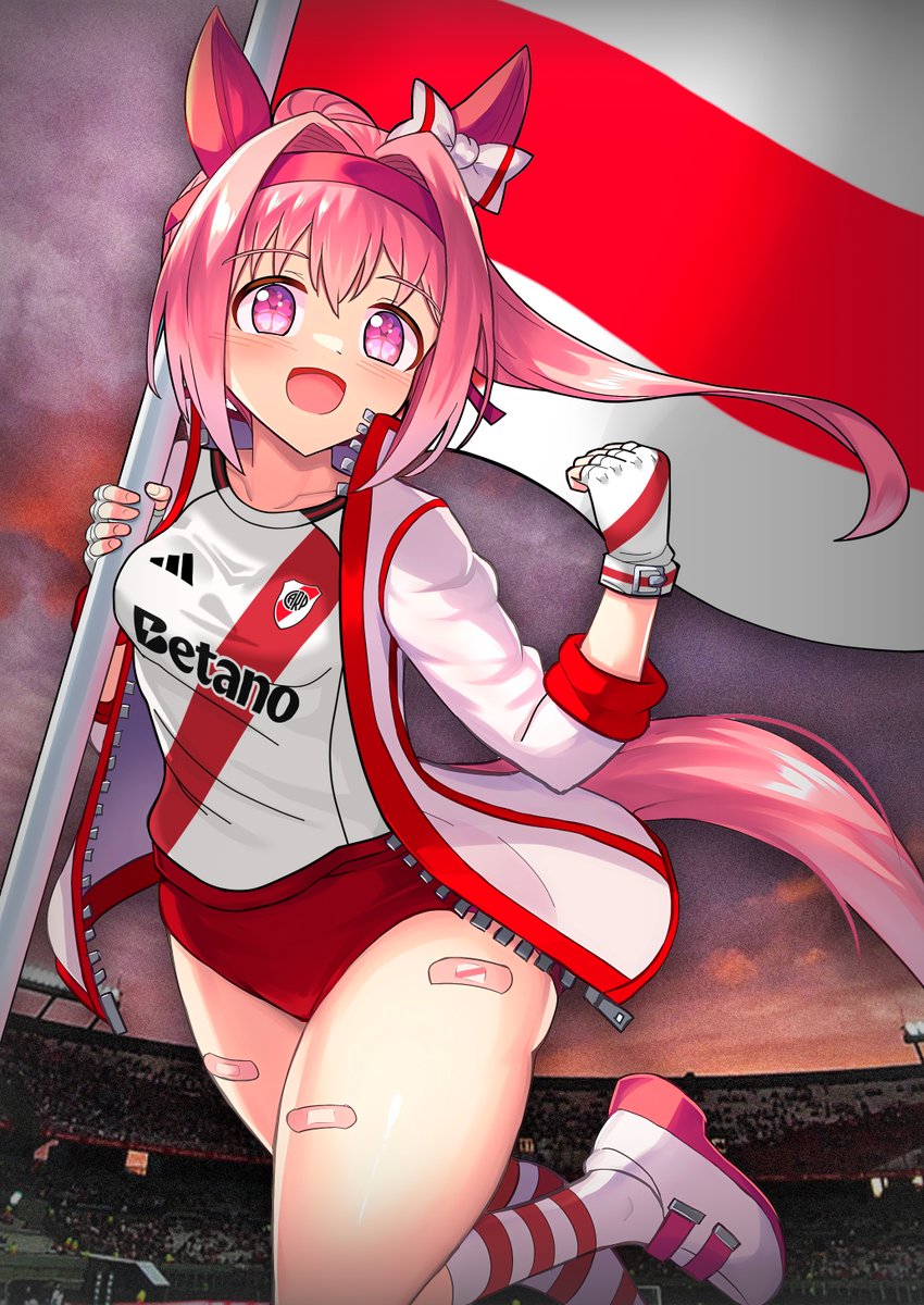 Haru Urara con la camiseta de River Plate