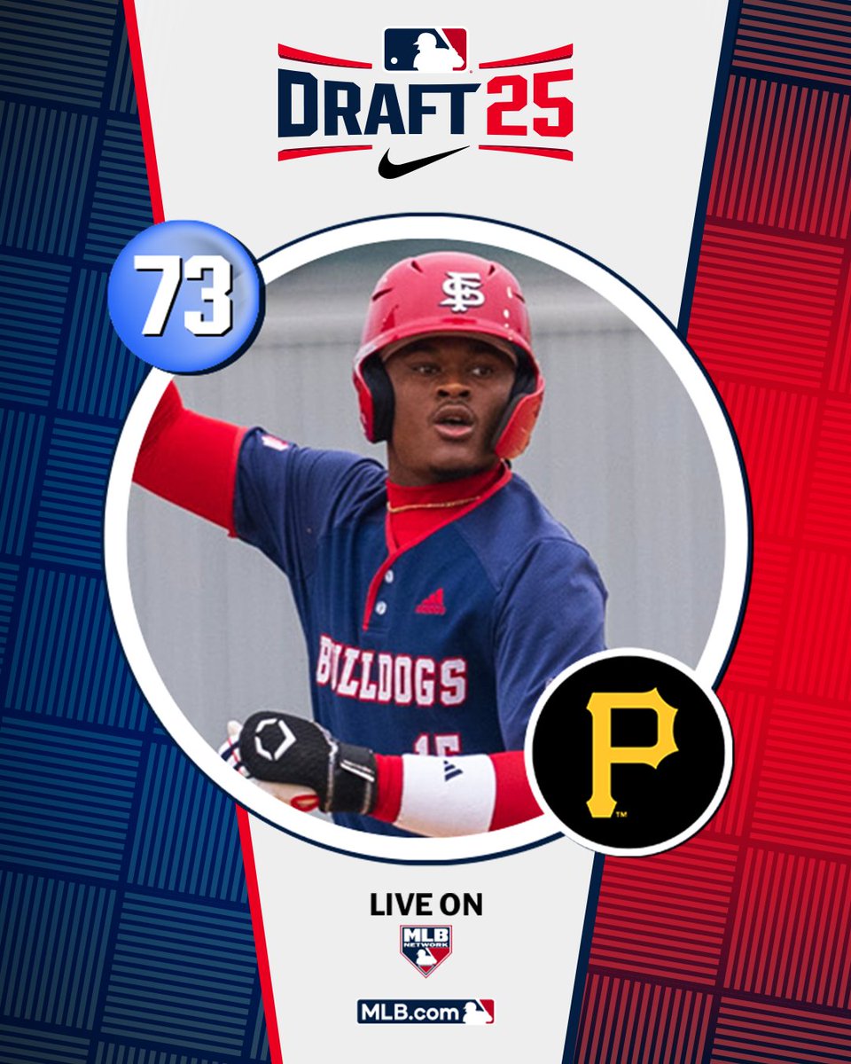 MLB Draft (@mlbdraft) on Twitter photo With the 73rd pick in the 2025 Draft, the <a href="/Pirates/">Pittsburgh Pirates</a> select <a href="/FresnoStateBSB/">Diamond 'Dogs</a> third baseman Murf Gray, No. 141 on the Top 250 Draft Prospects list.
Watch LIVE: atmlb.com/40jjQvg With the 73rd pick in the 2025 Draft, the <a href="/Pirates/">Pittsburgh Pirates</a> select <a href="/FresnoStateBSB/">Diamond 'Dogs</a> third baseman Murf Gray, No. 141 on the Top 250 Draft Prospects list.
Watch LIVE: atmlb.com/40jjQvg