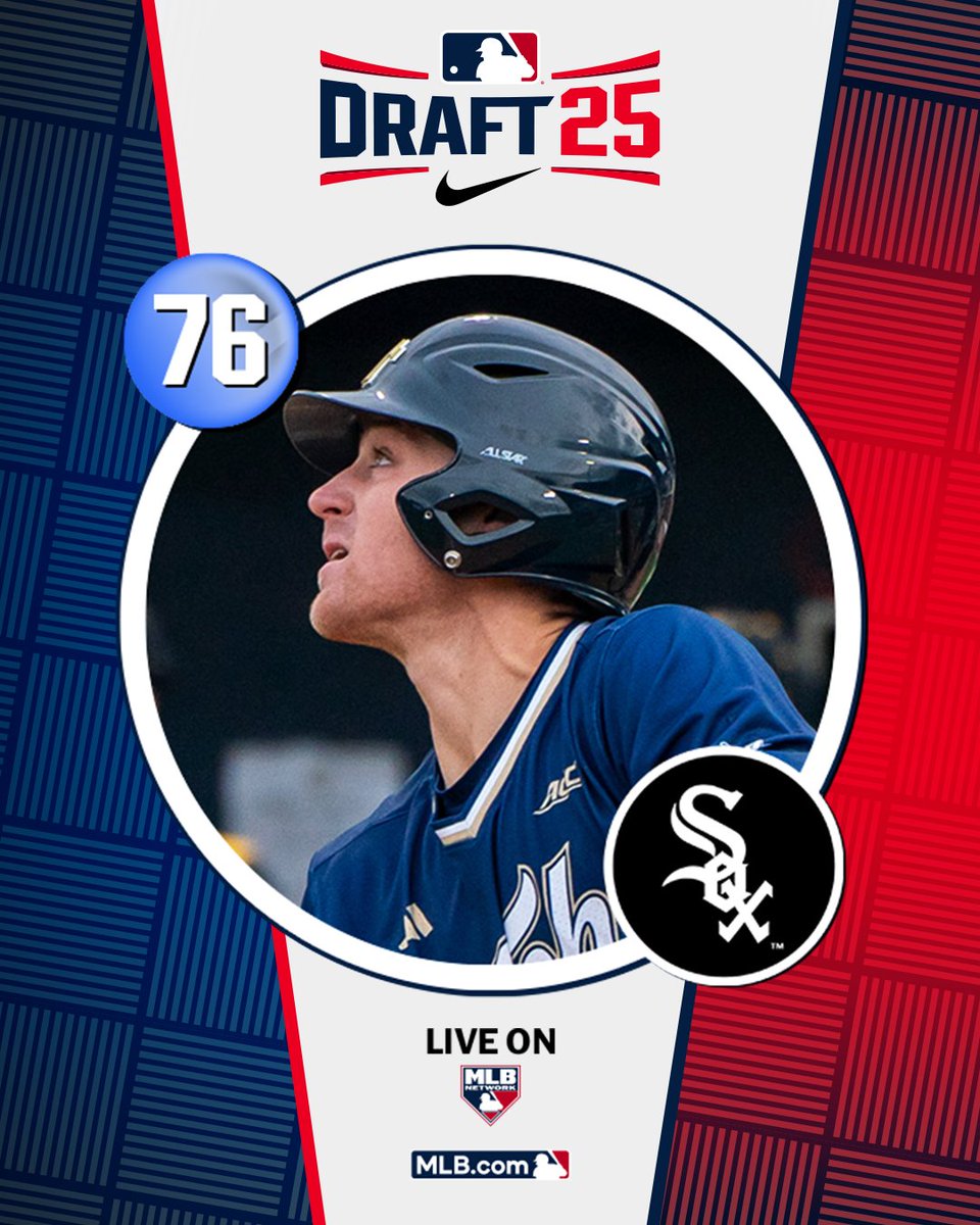 MLB Draft (@mlbdraft) on Twitter photo With their 3rd-round pick (No. 76 overall), the <a href="/whitesox/">Chicago White Sox</a> select <a href="/GTBaseball/">Georgia Tech Baseball</a> shortstop Kyle Lodise, No. 79 on the Top 250 Draft Prospects list.
Watch LIVE: atmlb.com/40jjQvg With their 3rd-round pick (No. 76 overall), the <a href="/whitesox/">Chicago White Sox</a> select <a href="/GTBaseball/">Georgia Tech Baseball</a> shortstop Kyle Lodise, No. 79 on the Top 250 Draft Prospects list.
Watch LIVE: atmlb.com/40jjQvg