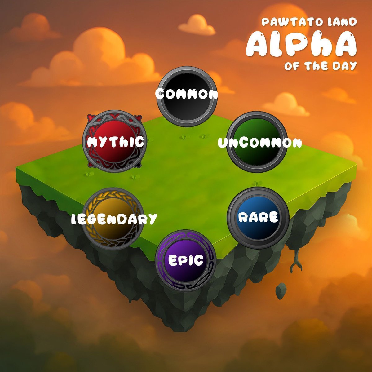 #PawtatoLandAlpha of the Day: There are six rarity tiers in Pawtato Land: 

💠Common  💠Uncommon 💠Rare 💠Epic 💠Legendary 💠Mythic

Crystal is the first known resource with epic rarity. 💎 Even if all 15,000 lands are staked, less than 100 crystals are produced per day. Crystals