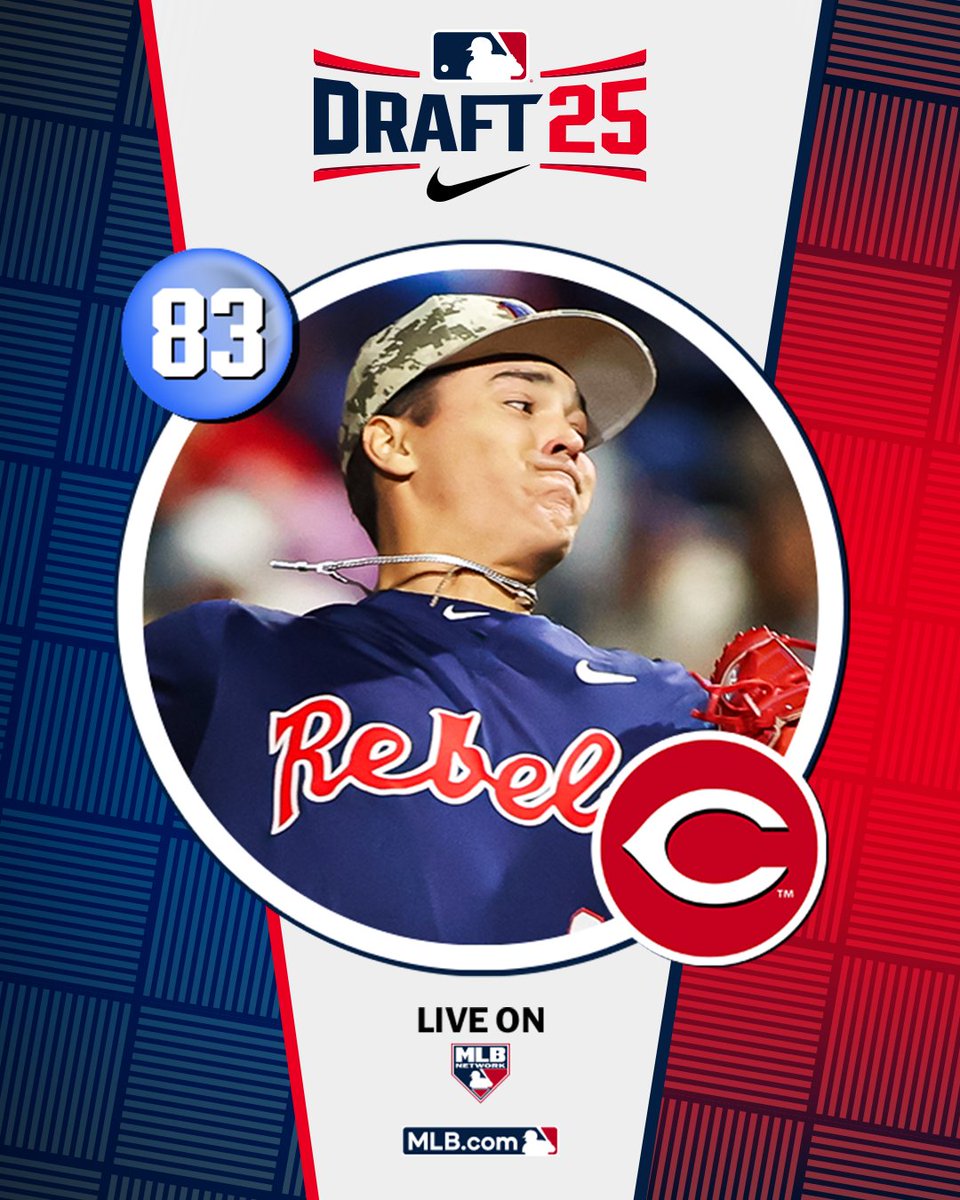 MLB Draft (@mlbdraft) on Twitter photo With their 3rd‑round pick (No. 83 overall), the <a href="/Reds/">Cincinnati Reds</a> select <a href="/OleMissBSB/">Ole Miss Baseball</a> right-handed pitcher Mason Morris, No. 117 on the Top 250 Draft Prospects list.
Watch LIVE: atmlb.com/40jjQvg With their 3rd‑round pick (No. 83 overall), the <a href="/Reds/">Cincinnati Reds</a> select <a href="/OleMissBSB/">Ole Miss Baseball</a> right-handed pitcher Mason Morris, No. 117 on the Top 250 Draft Prospects list.
Watch LIVE: atmlb.com/40jjQvg