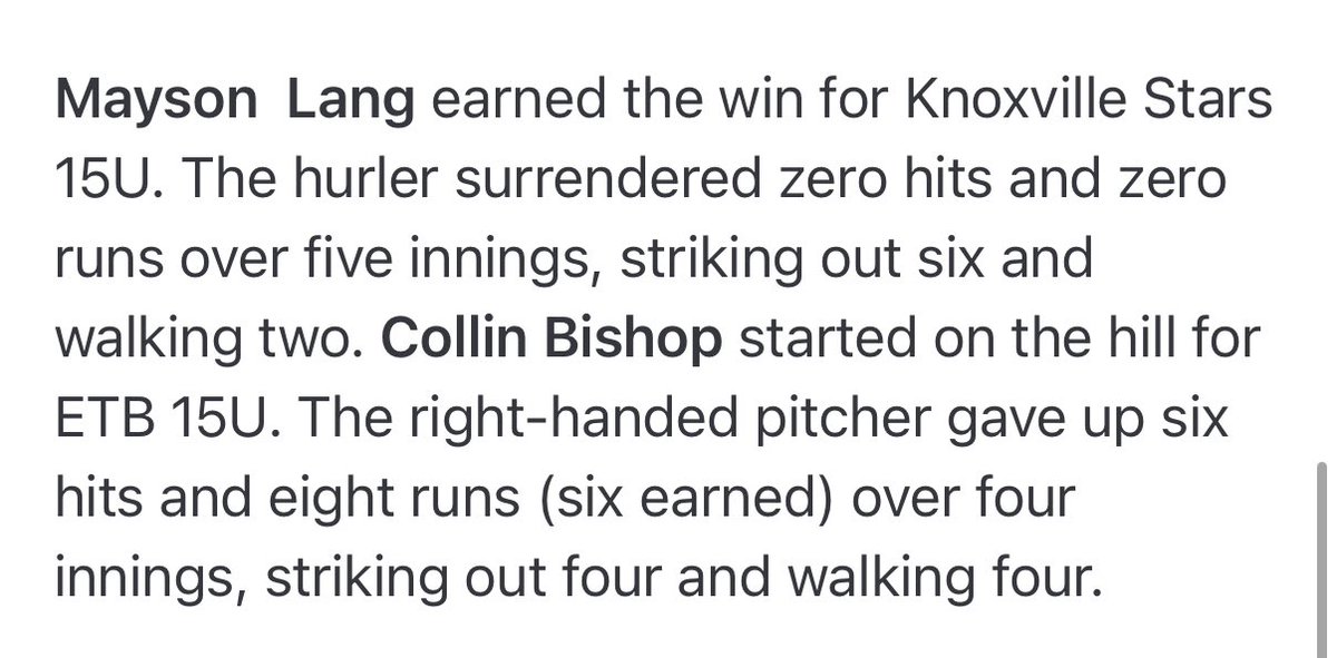 Pitched a complete game no hitter. Had 6ks and walked 2