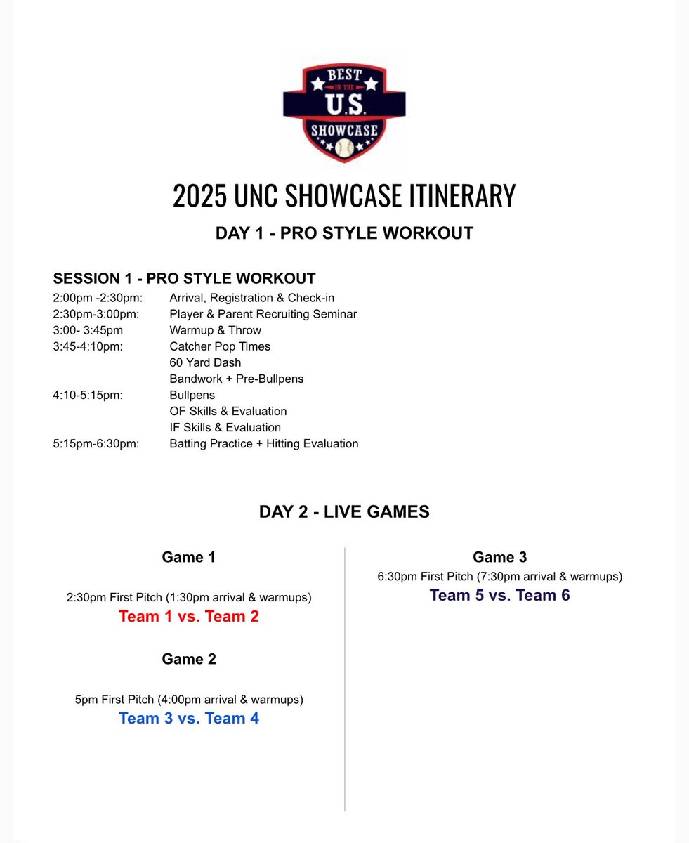 Bryce Lyle 2026 C, RHP
Nansemond River High School
Richmond Braves 17u Prospects

Traveling to UNC for a great event…..hope to see you there
I am assigned to TEAM 1