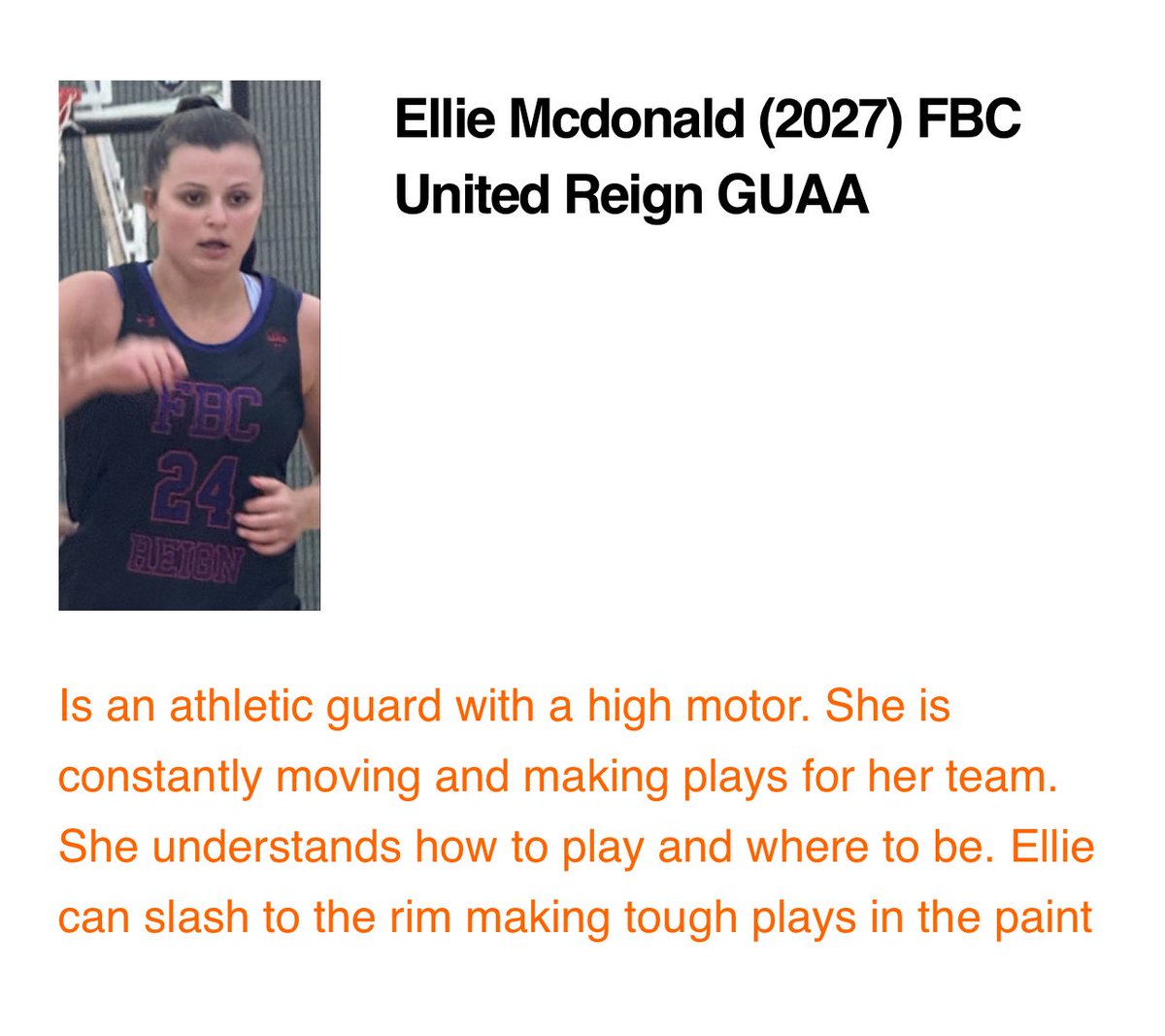 Ellie McDonald (@ebmac_2027) on Twitter photo Thank you so much to <a href="/NE2KHoops/">NE2KHoops</a> for the recognition! <a href="/2027Fbcreign/">FBC Reign 2027 GUAA</a> <a href="/rfvann24/">Rachel Vann</a> <a href="/CoachVann35/">Justin Vann</a> <a href="/coachbarrett32/">Cory Barrett M.S.E. Educational Leadership</a> <a href="/LHSDevilettes/">Lebanon Devilettes</a> <a href="/TFNsRun4Roses/">TFN's Run 4 Roses</a> <a href="/talkinghoops23/">TALKING HOOPS</a> <a href="/GirlsHSBB/">GHSBB</a> <a href="/PGHTennessee/">Prep Girls Hoops Tennessee</a> <a href="/5StarPreps/">5Star Preps</a> <a href="/MeadeHoops/">Amanda Meade</a> <a href="/_BlakeDerrick/">Blake Derrick</a> <a href="/MMBR_CoachGBell/">Major Movez Basketball Review #MMBR</a> <a href="/JrAllStarBB/">Jr. All-Star Girls Basketball</a> Thank you so much to <a href="/NE2KHoops/">NE2KHoops</a> for the recognition! <a href="/2027Fbcreign/">FBC Reign 2027 GUAA</a> <a href="/rfvann24/">Rachel Vann</a> <a href="/CoachVann35/">Justin Vann</a> <a href="/coachbarrett32/">Cory Barrett M.S.E. Educational Leadership</a> <a href="/LHSDevilettes/">Lebanon Devilettes</a> <a href="/TFNsRun4Roses/">TFN's Run 4 Roses</a> <a href="/talkinghoops23/">TALKING HOOPS</a> <a href="/GirlsHSBB/">GHSBB</a> <a href="/PGHTennessee/">Prep Girls Hoops Tennessee</a> <a href="/5StarPreps/">5Star Preps</a> <a href="/MeadeHoops/">Amanda Meade</a> <a href="/_BlakeDerrick/">Blake Derrick</a> <a href="/MMBR_CoachGBell/">Major Movez Basketball Review #MMBR</a> <a href="/JrAllStarBB/">Jr. All-Star Girls Basketball</a>