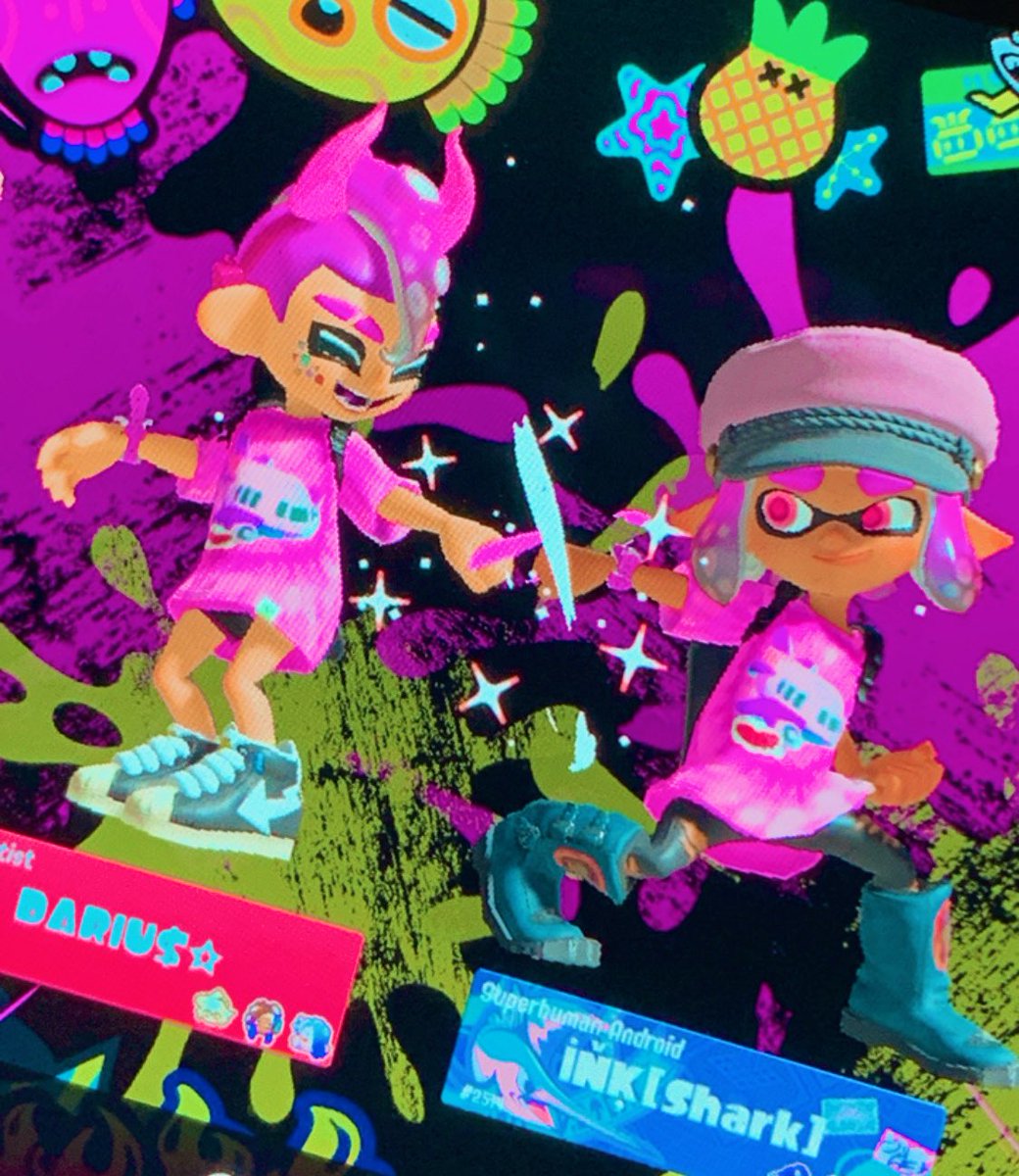Alexisgoyle's tweet image. Un SplatFest más a la lista! A pesar de que nuestro equipo perdiera, estoy muy contento por que es el primero en que me la paso con amigos! Y la verdad se disfruta mucho mejor así 🤍