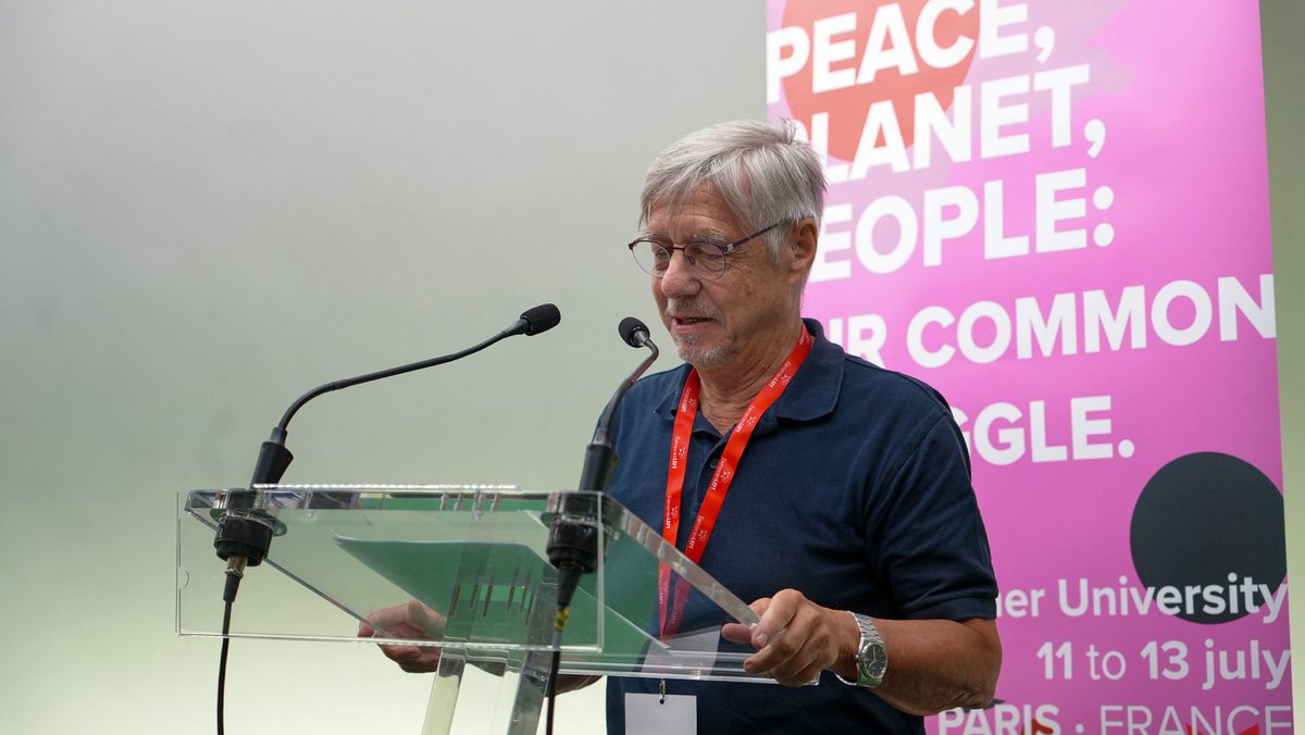 europeanleft's tweet image. 🌞Closing Session of Summer University 2025
🗣️ Walter Baier, President of the Party of the European Left
We are not the party of escalation — we are the party of peace, justice, and dignity. While EU elites serve NATO’s agenda, we say: not in our name, not with our money. Europe…