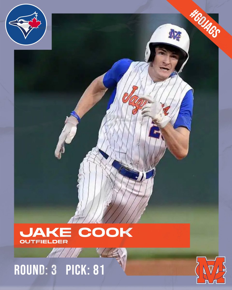Congrats to former Jag (‘22) Jake Cook on being selected 81st overall in the MLB Draft by the Toronto Blue Jays!