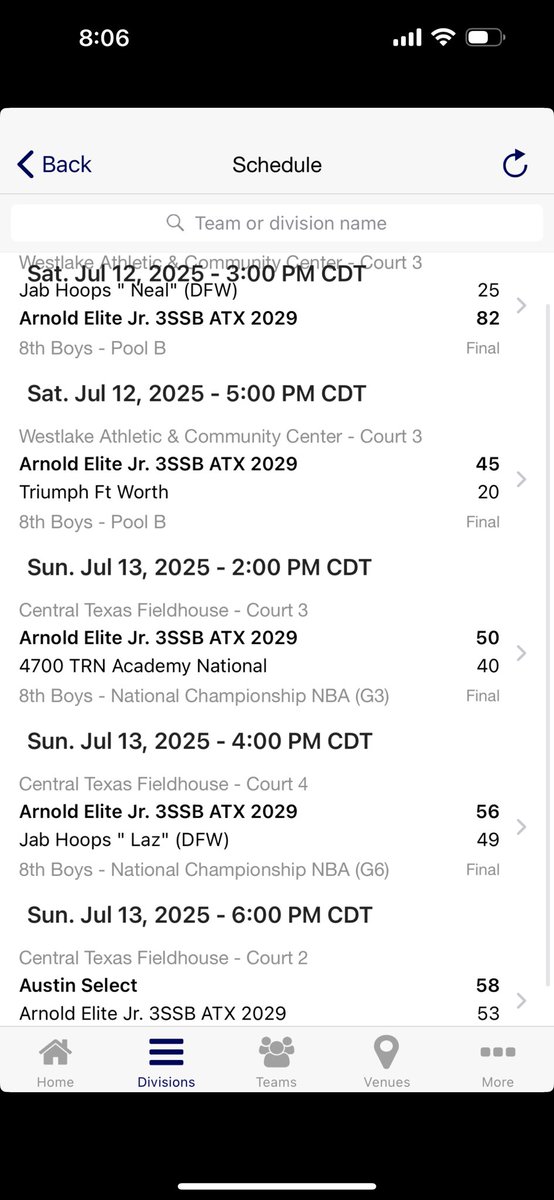 Arnold Elite Est.2017 & Lady Arnold Elite Est.2018 (@elitearnold) on Twitter photo Our <a href="/EliteArnold/">Arnold Elite Est.2017 & Lady Arnold Elite Est.2018</a> <a href="/Jr3SSB/">Jr 3SSB</a> ATX 2029 loss to <a href="/AustinSelect_/">Austin Select Basketball Club</a> in the championship game by 5.
<a href="/PrepHoops/">Prep Hoops π</a>
<a href="/CoachJArn0ld/">Jahrrend Arnold</a>
<a href="/TexasHoopsGASO/">TexasHoops/GASO π</a>
<a href="/madehoops/">MADE Hoops</a> Our <a href="/EliteArnold/">Arnold Elite Est.2017 & Lady Arnold Elite Est.2018</a> <a href="/Jr3SSB/">Jr 3SSB</a> ATX 2029 loss to <a href="/AustinSelect_/">Austin Select Basketball Club</a> in the championship game by 5.
<a href="/PrepHoops/">Prep Hoops π</a>
<a href="/CoachJArn0ld/">Jahrrend Arnold</a>
<a href="/TexasHoopsGASO/">TexasHoops/GASO π</a>
<a href="/madehoops/">MADE Hoops</a>