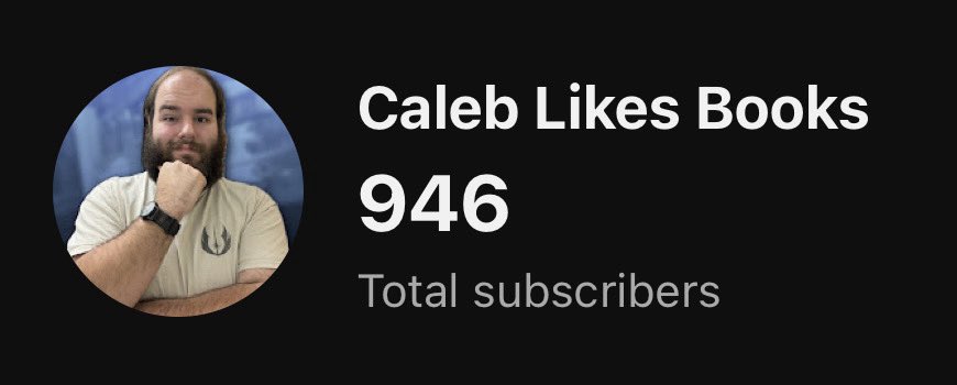 caleblikesbooks's tweet image. My 26th birthday is two weeks from today
Think we can get the channel to 1k by then, perhaps? 馃憖