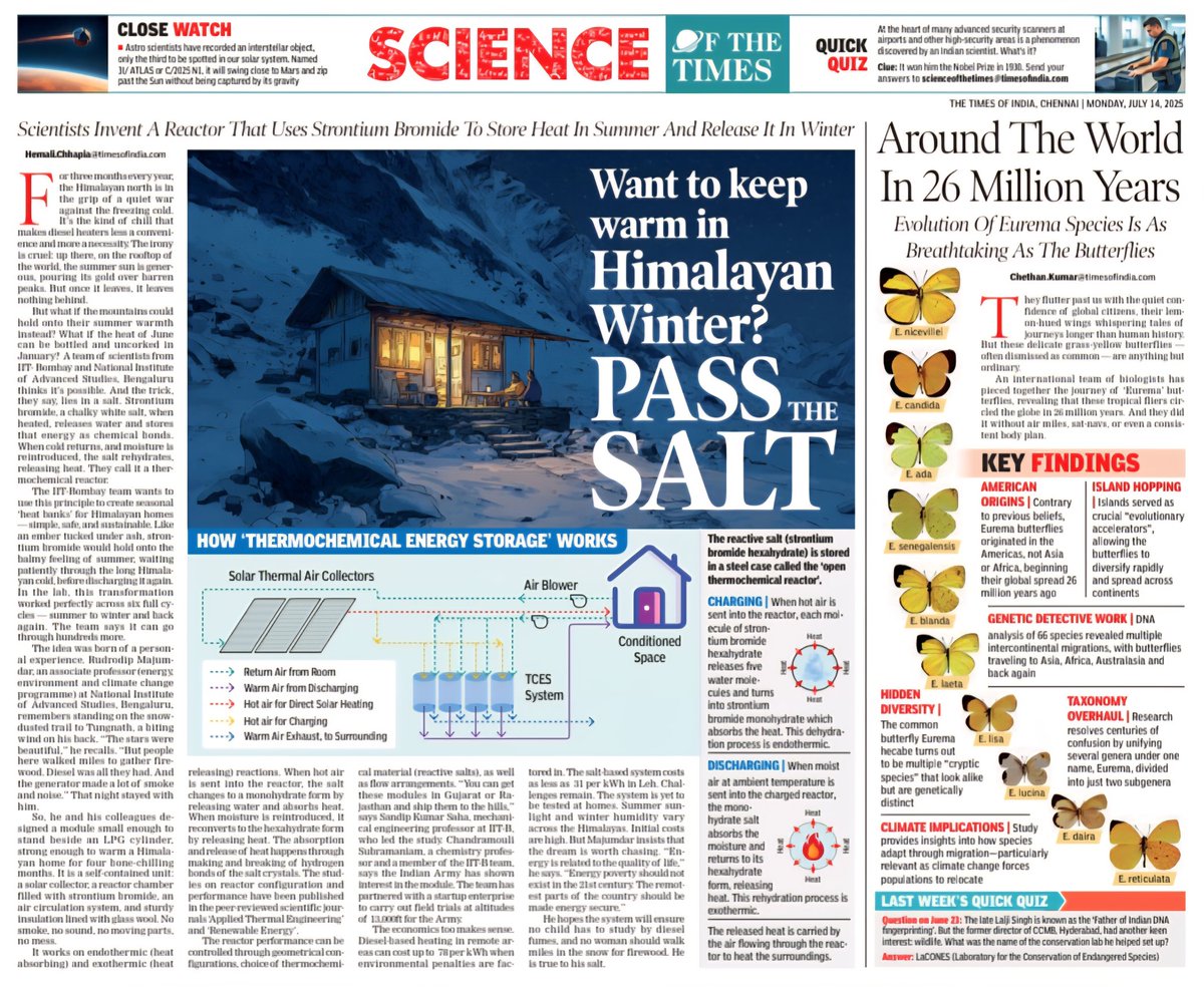 The 7th #ScienceOfTheTimes edition.

Find out what may help you keep warm in the Himalayan winters and what scientists found about lemon-hued Eurema butterflies.