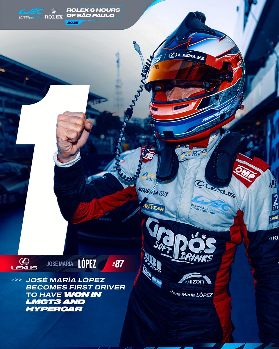 FIAWEC's tweet image. A legend of the sport. 👏🏻
Take a bow, @pechito37.
#WEC #6HSaoPaulo #Lexus #Toyota