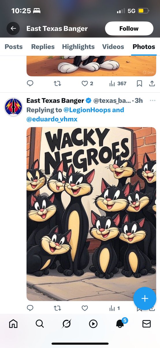 MarcusB1deep's tweet photo. @texas_banger @LakeShowYo Is this you? And you’re calling LeBron racist? Your whole page is racist you bi€£%^ https://t.co/0e80HQvi0r