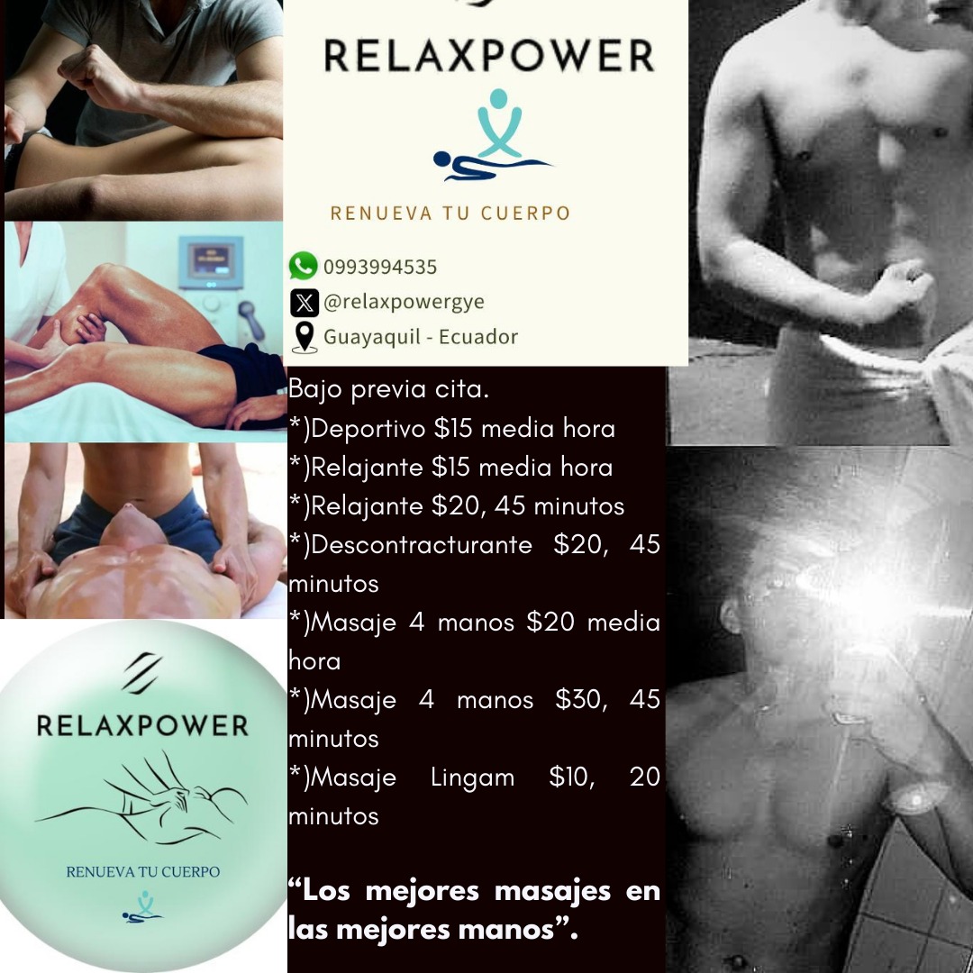 relaxpowergye's tweet photo. Aprovecha el día de mañana e inicia una semana súper relajada.
Servicios de #Masajes #Masajesparahombres.
Contáctanos al DM o a nuestro WhatsApp.  

También servicio a domicilio. https://t.co/ET2b6kvhEb