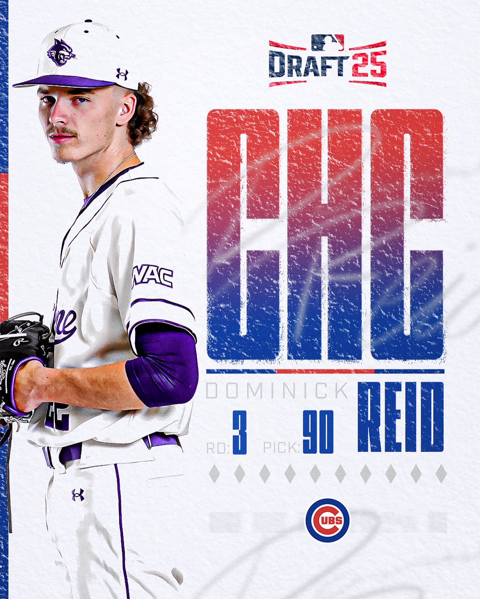 With the 90th pick in the third round of the 2025 MLB Draft, the Chicago Cubs select Dominick Reid!!🔥

#ATO | #GoWildcats