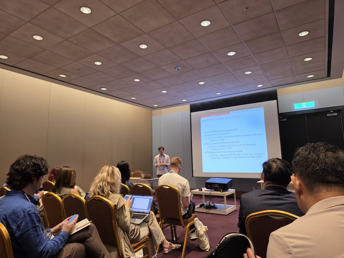 Although this was my first time attending IPSA, I noticed a shared pattern with APSA &amp; MPSA. Panels on LLMs consistently draw a full audience. The rapid advancement of research at the intersection of political science &amp; LLMs continues to make this field dynamic! #IPSA2025