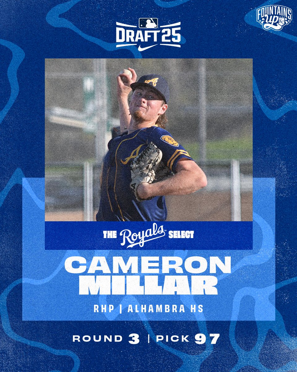 With the 97th pick in the 2025 MLB Draft, we have selected Cameron Millar from Alhambra HS (CA).
