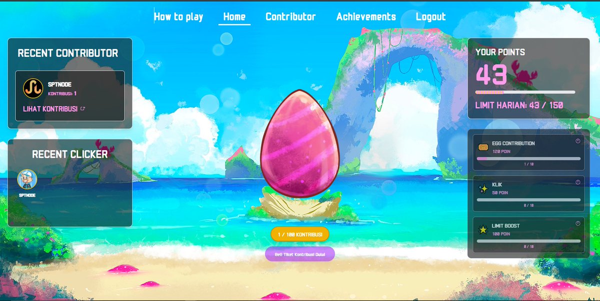 sptnode's tweet image. Succinct Egg is a community game:
Click the giant egg, collect points,
buy contribution tickets, and submit your tweet
to help crack it faster!
Show your Twitter contribution to other players
and climb the leaderboard.
Play now 👉 egg.succinct-world.xyz