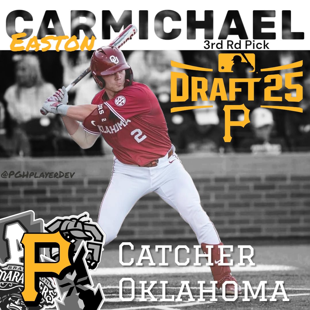 Pittsburgh Pirates Player Development Report (@pghplayerdev) on Twitter photo The first day of the #MLBDraft is complete. The draft continues tomorrow at 11:30am with rounds 4-20 on MLB.com
6 - RHP Seth Hernandez <a href="/s_hernandez_22/">seth hernandez</a>
50 - RHP Angel Cervantes <a href="/AngelC_2025/">Angel Cervantes</a>
73 - 3B Murf Gray <a href="/MurfGray/">MurfGray</a>
82 - C Easton Carmichael <a href="/3aston_11/">Easton Carmichael</a> The first day of the #MLBDraft is complete. The draft continues tomorrow at 11:30am with rounds 4-20 on MLB.com
6 - RHP Seth Hernandez <a href="/s_hernandez_22/">seth hernandez</a>
50 - RHP Angel Cervantes <a href="/AngelC_2025/">Angel Cervantes</a>
73 - 3B Murf Gray <a href="/MurfGray/">MurfGray</a>
82 - C Easton Carmichael <a href="/3aston_11/">Easton Carmichael</a>
