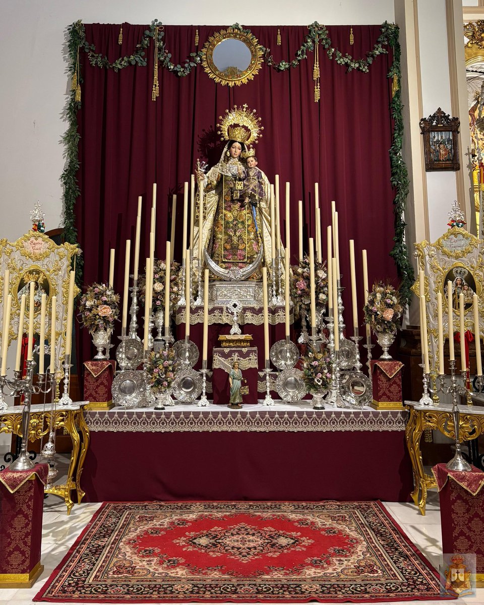 La Virgen del Carmen de Yunquera ya aguarda a su día grande presidiendo su parroquia <a href="/vcarmenyunquera/">Virgen del Carmen, Yunquera</a> #CofradíasMLG