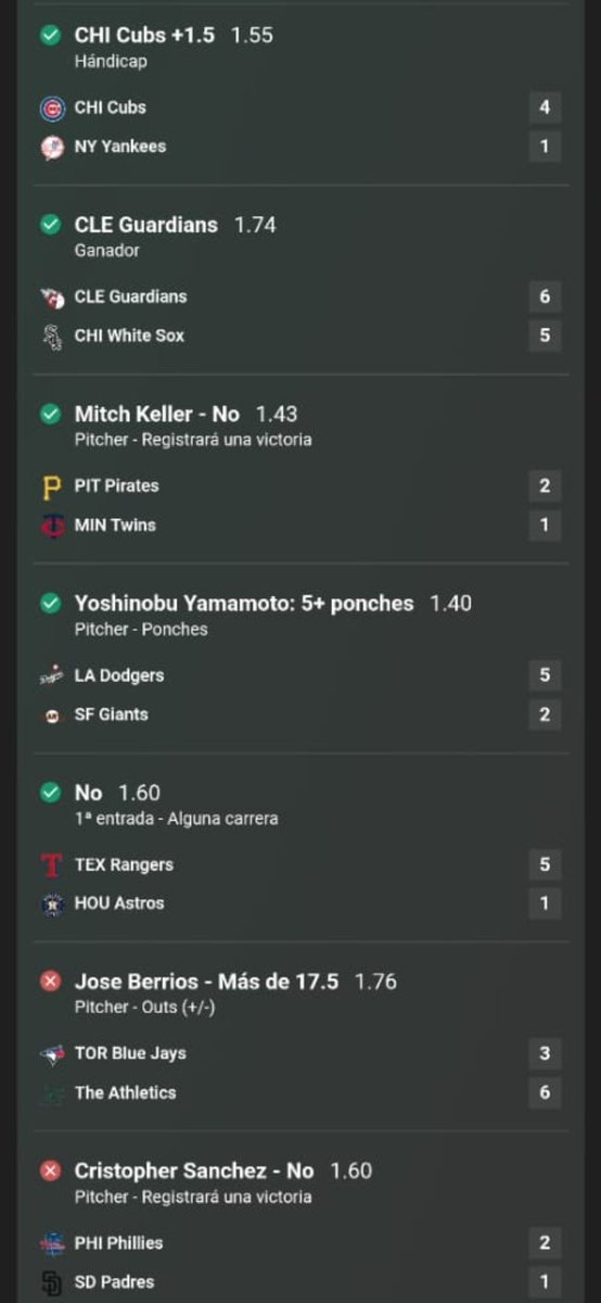 ¿Porque los parlays no son la opción para ganar dinero? hubiera dedicado un 10% de bank a cada pick de , hubiera sumado un 7.2% de ganancias, pero al ser parlay,  perdi 10% de bank
si 7.2% diario se te hace poco cetes  paga 8% ANUAL 
La avaricia es lo que no te hace ganar dinero