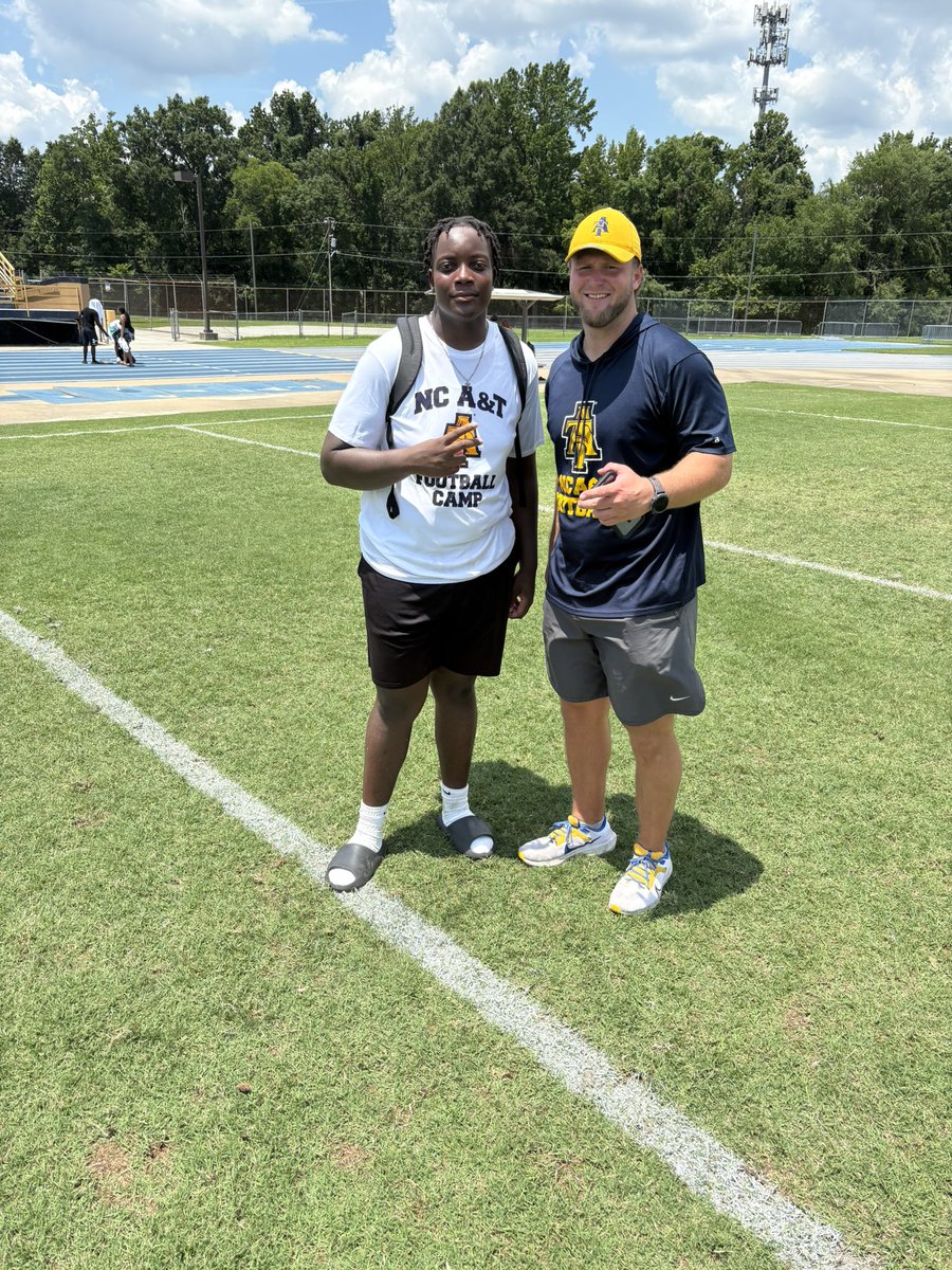 Had a great time at the <a href="/NCATFootball/">Aggie Pride</a>  football camp yesterday!
<a href="/alex_purviance/">Alex Purviance</a>