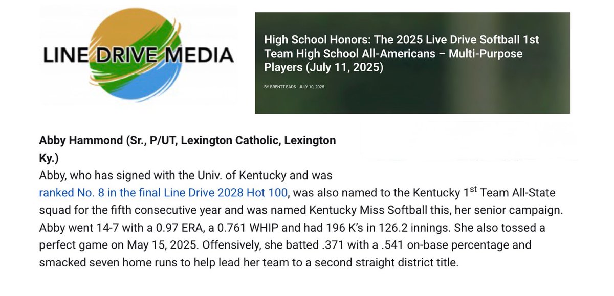 Southern Force 18U National - Palmer (@forcesouthern) on Twitter photo Congratulations <a href="/abby_hammond13/">Abby Hammond</a> for being named 1st Team High School All- American by <a href="/LineDsoftball/">Line Drive Media</a> 💙🧡 Congratulations <a href="/abby_hammond13/">Abby Hammond</a> for being named 1st Team High School All- American by <a href="/LineDsoftball/">Line Drive Media</a> 💙🧡