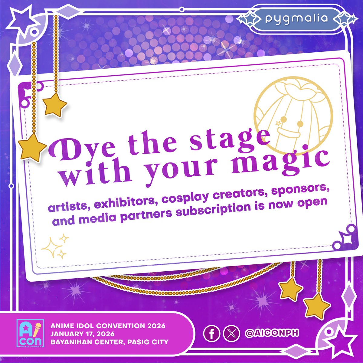 AIConPH's tweet image. Subscriptions are now OPEN! 🌟

It&apos;s time to work on your &apos;magic.&apos; 

Join now by subscribing to our mailing list here:

forms.gle/rneuD8P9JnVCwT…

DEADLINE: 10/3/25, 11:59PM

#AnimeIdolConvention2026
#AIConPH #AICon2026 #AIConPH2026