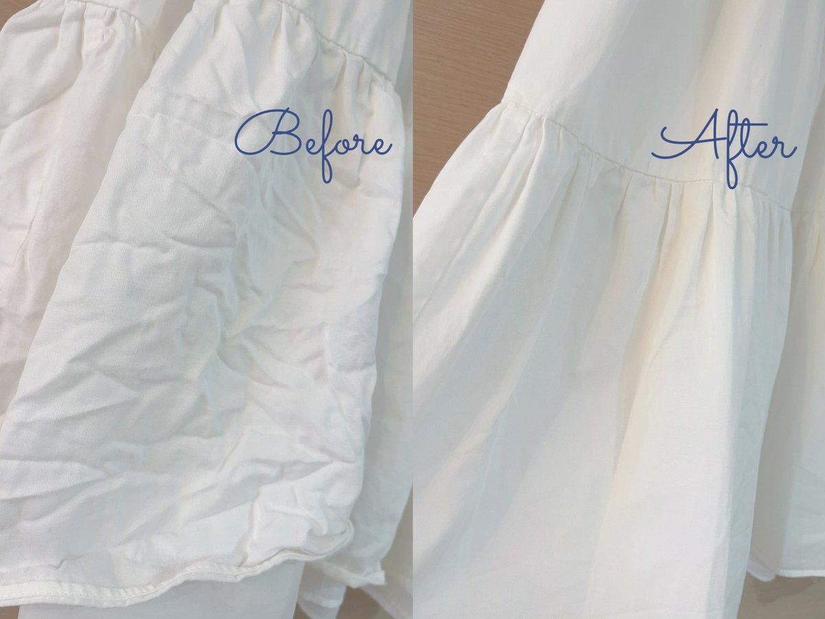 スチームアイロン『Morus V6』のご紹介🤍

雑に乾燥機にかけてしわっしわになってしまったMILKのOPもこんなに綺麗に復活しました😭✨

片手で持てて操作が簡単なのと、スチームと同時に吸引してくれるから綺麗に伸ばしやすいです◎