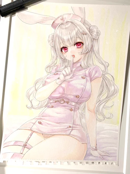 うさうさナースとひみつのしんさつ #アナログイラスト