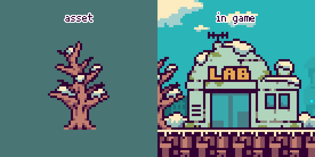 You can’t see it in-game, but yes — it’s fully drawn. 🌳
#IndieDev #PixelArt #Gamedev