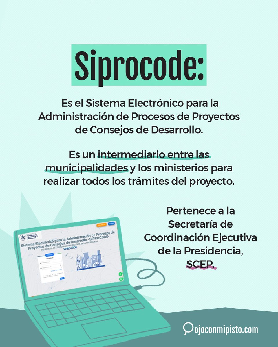 _ojoconmipisto's tweet image. ¿Qué tanto sabes sobre el #Siscode, #SNIP y el #Siprocode?👀 Aquí te presentamos una guía rápida para comprender qué son, cómo funcionan y cómo se relacionan. Conoce más sobre la descentralización del poder del gobierno central, en las alcaldías y sus comunidades en 5 niveles👇