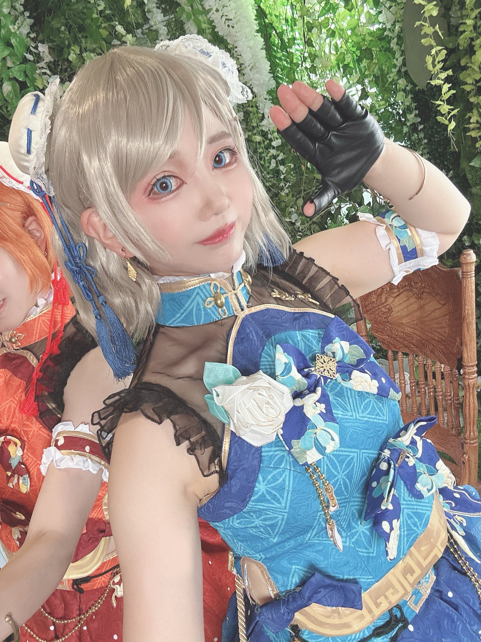 れ*ゃ様 コヤンイサムチョン♡着ぐるみオッドアイにゃんの大人可愛いデニムフリルサ コヤンイサムチョン