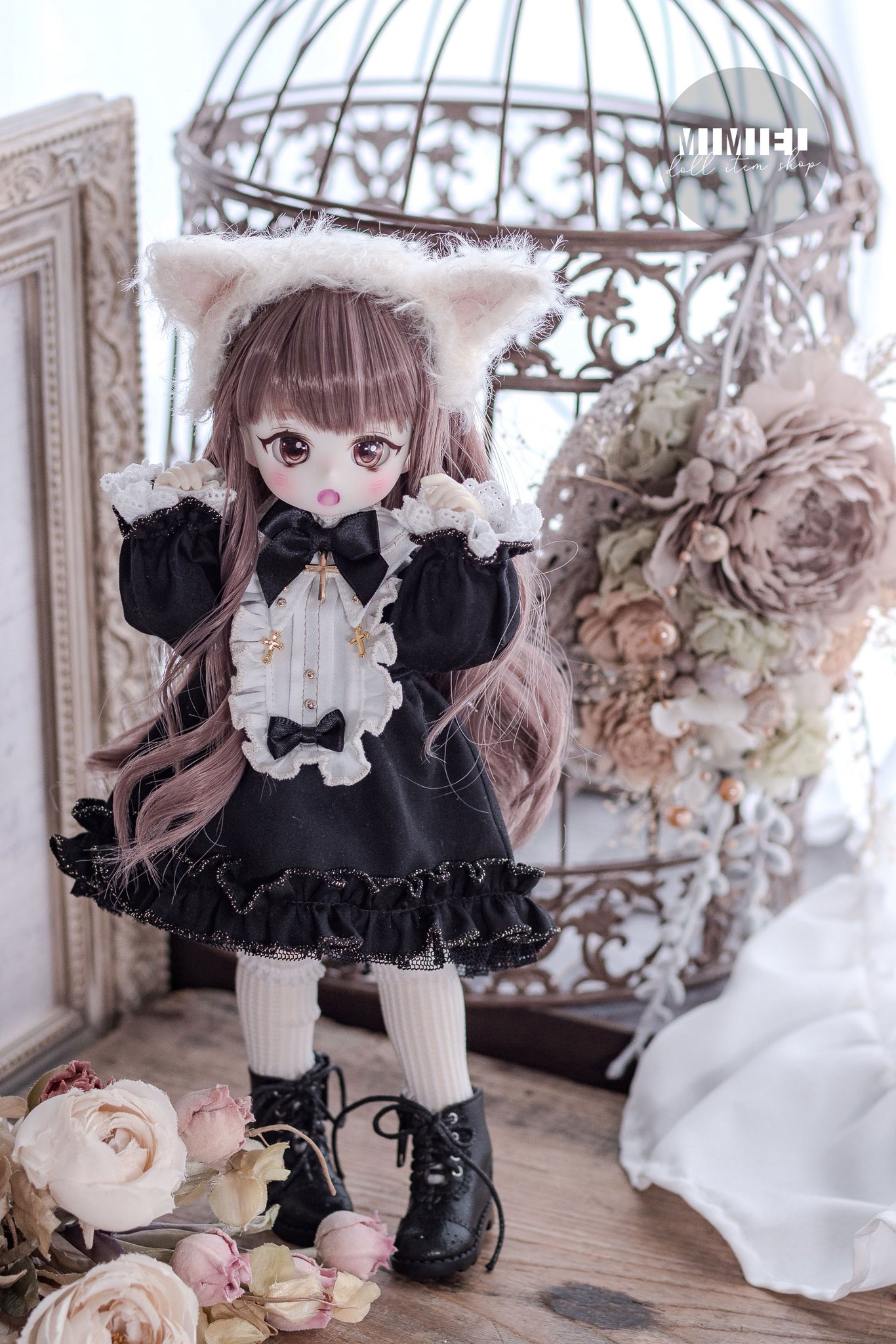 双子♡ミニミニ子猫ちゃん♡べべとミミ♡アートドール♡ぬいぐるみ♡ No.0 ハンドメイド双子ネコちゃん✳︎