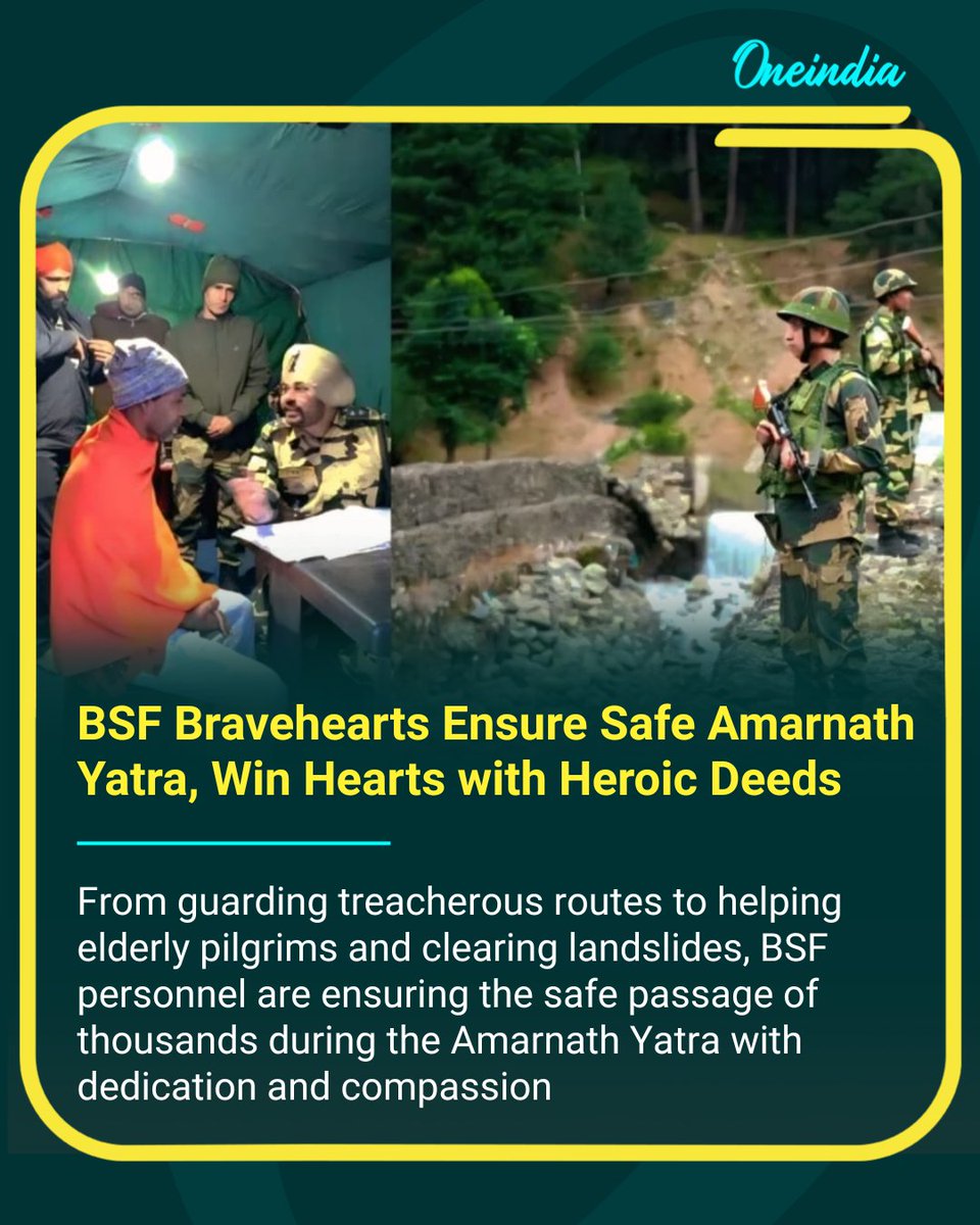 Saluting the BSF heroes safeguarding every step of the Amarnath Yatra! From protecting pilgrims to clearing paths and offering help with a smile — true guardians in the Himalayas

#BSF #AmarnathYatra2025 #Bravehearts #IndianForces #YatraHeroes #Oneindia #NewsUpdate