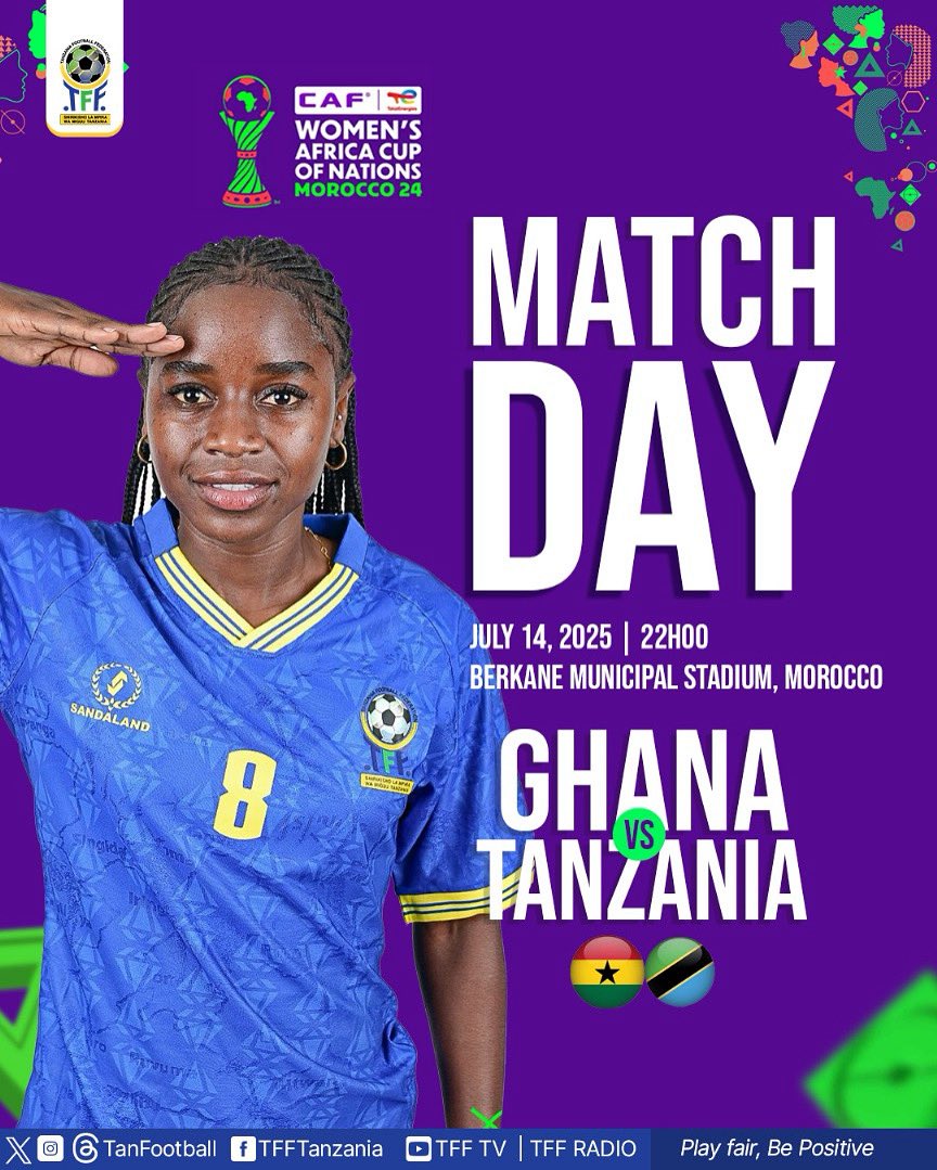 TWIGA STARS (@twigastars) on Twitter photo Kila la heri Timu ya Taifa ya Wanawake <a href="/twigastars/">TWIGA STARS</a> ” kwenye mchezo wa leo dhidi ya Ghana Fainali za WAFCON 2024
<a href="/twigastars/">TWIGA STARS</a> <a href="/tanfootball/">TFF TANZANIA</a> Kila la heri Timu ya Taifa ya Wanawake <a href="/twigastars/">TWIGA STARS</a> ” kwenye mchezo wa leo dhidi ya Ghana Fainali za WAFCON 2024
<a href="/twigastars/">TWIGA STARS</a> <a href="/tanfootball/">TFF TANZANIA</a>