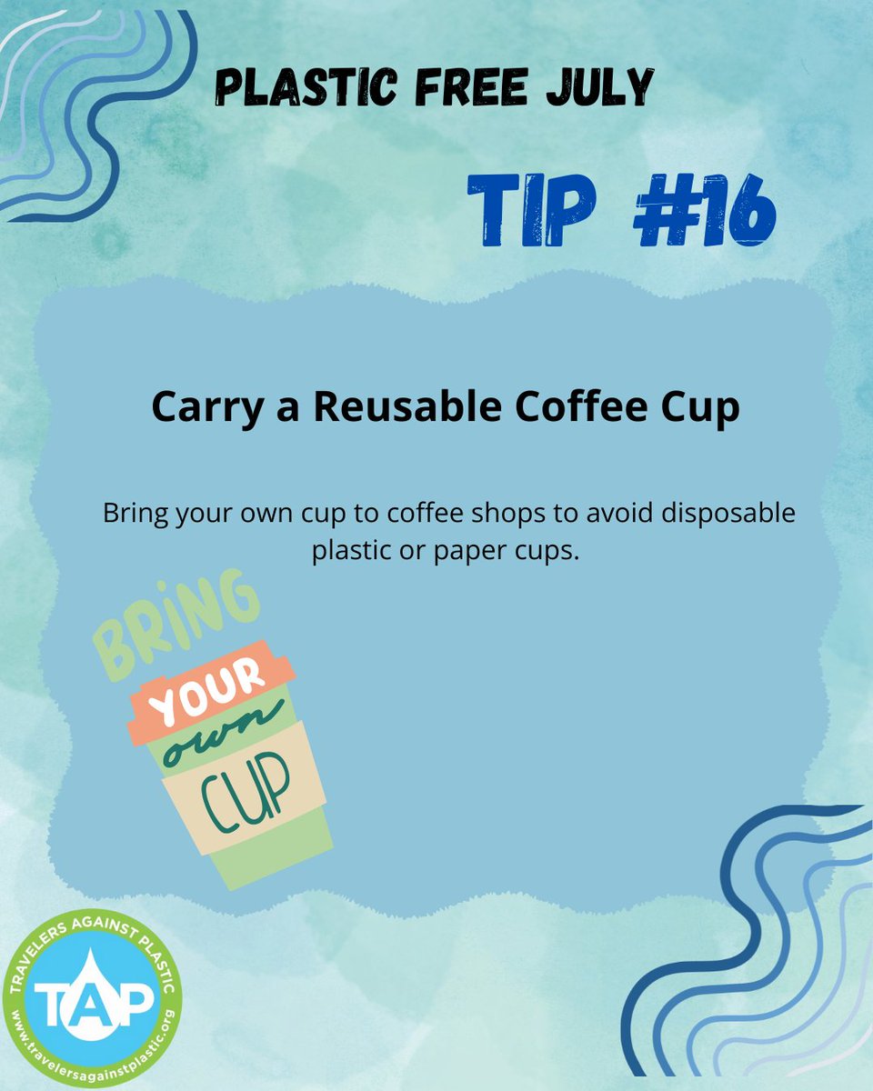 TAPcampaign's tweet image. When you get coffee or any takeaway drink, bring your own #reusable cup instead of using the single-use paper or #plastic cups that many shops provide.
These disposable cups often have plastic linings that make them hard to recycle, so using your own cup helps #reduce #waste.