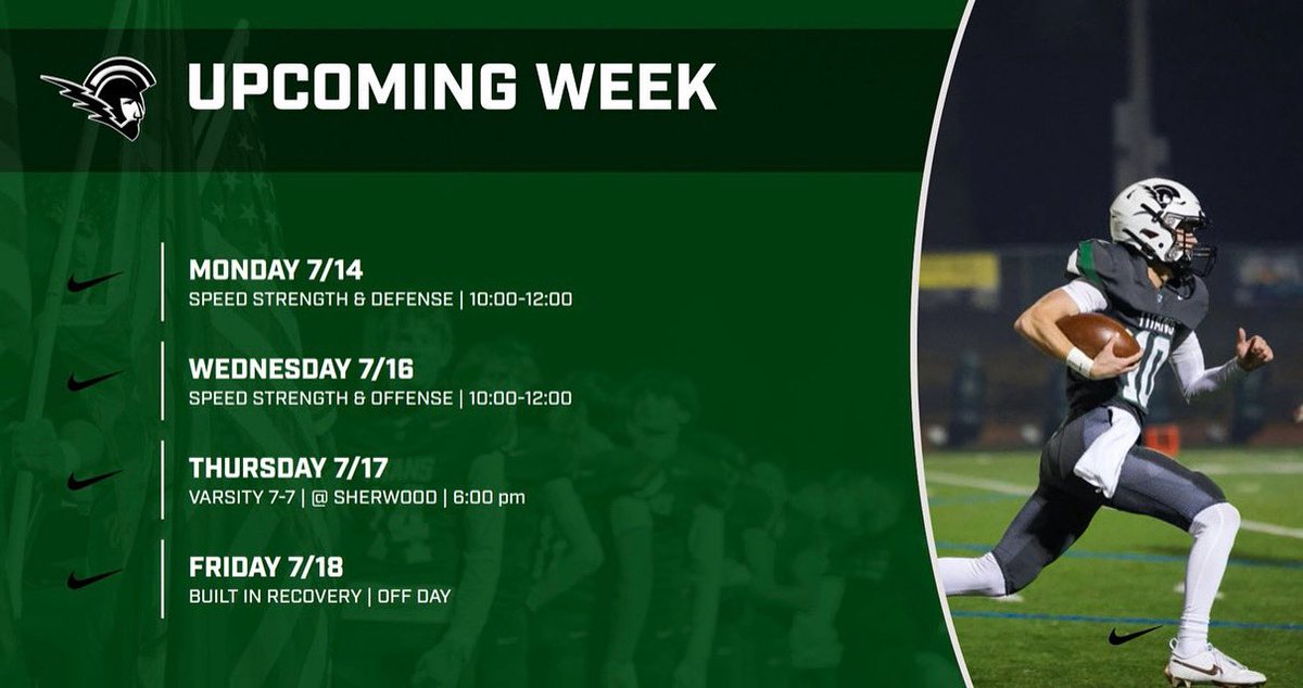 Big week! Monday &amp; Wednesday 💯 attendance with a built in rest day Friday leading into camp the following week! Go Titans! #stackingdays