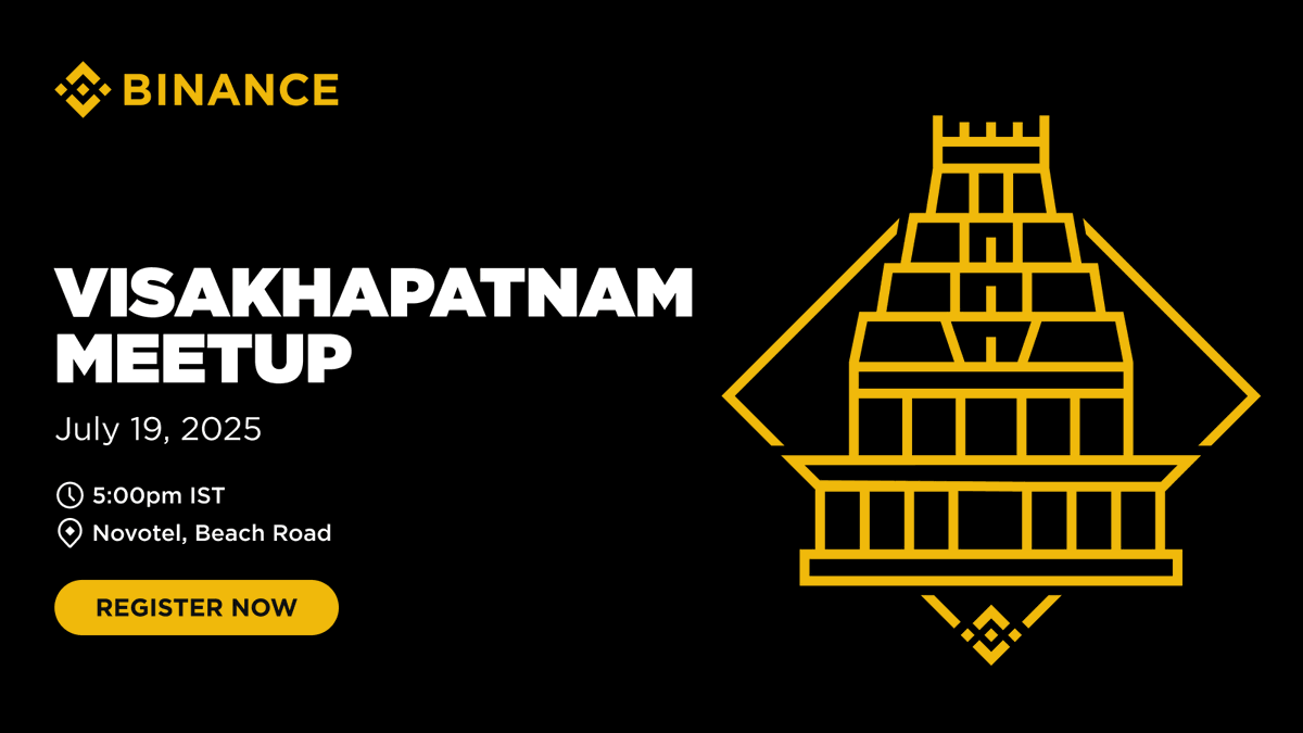 BinanceDesi's tweet photo. Ready to experience Web3 IRL? 
The Yatra begins in Visakhapatnam on July 19 — and registrations are now LIVE!

Join us for the kickoff of the #BinanceBlockchainYatra and be a part of India’s next big Web3 wave.
✅ Power-packed expert-led sessions
✅ Swag-filled games & surprises
✅ Networking with builders & believers

Register now 👉  https://t.co/tR43ZzKo2I

#Web3India #CryptoIndia