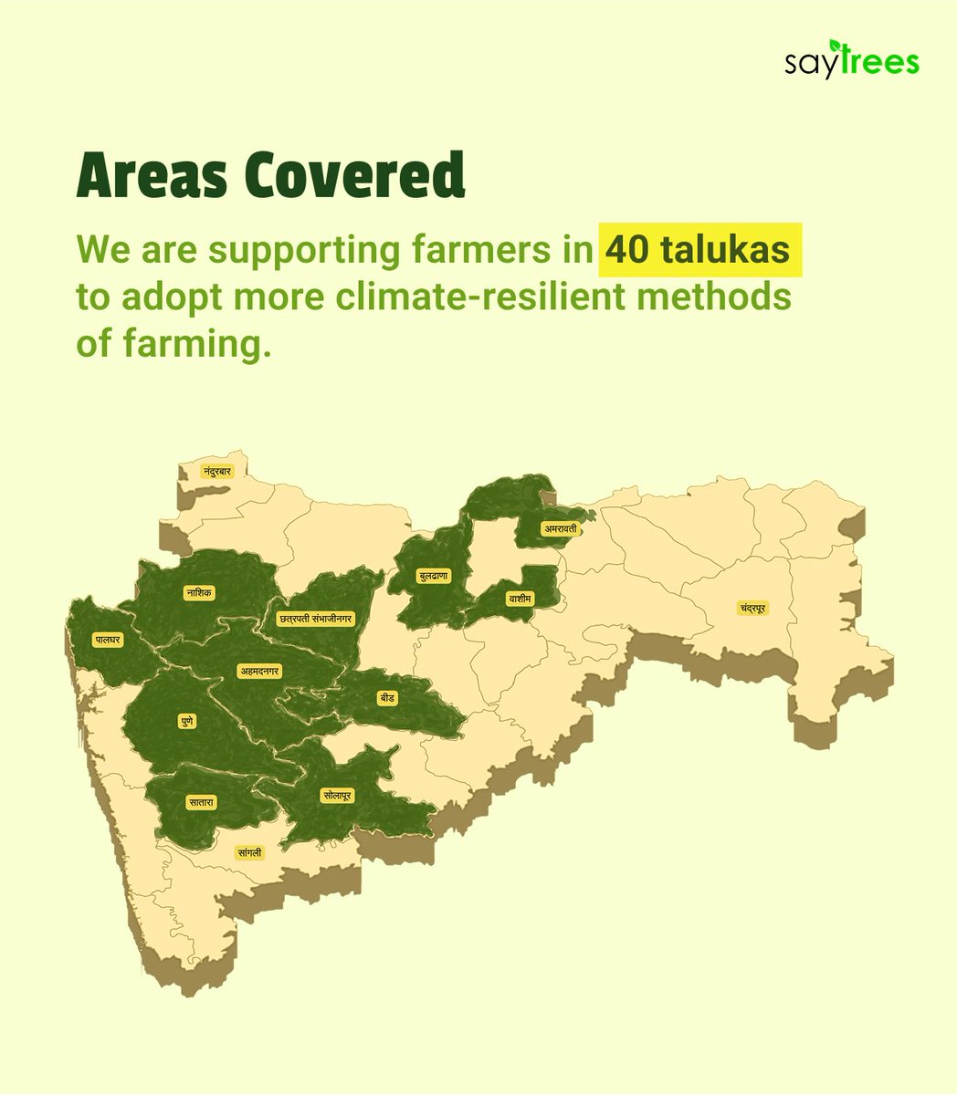 kapil_saytrees's tweet image. From supporting 163 farmers to now supporting 12,000+ farmers in #Maharashtra.
@saytrees_ind agroforestry program is rapidly growing in Maharashtra and hoping to support as many farmers as possible.
Planting 60,00,000 #Fruit saplings in india this year.