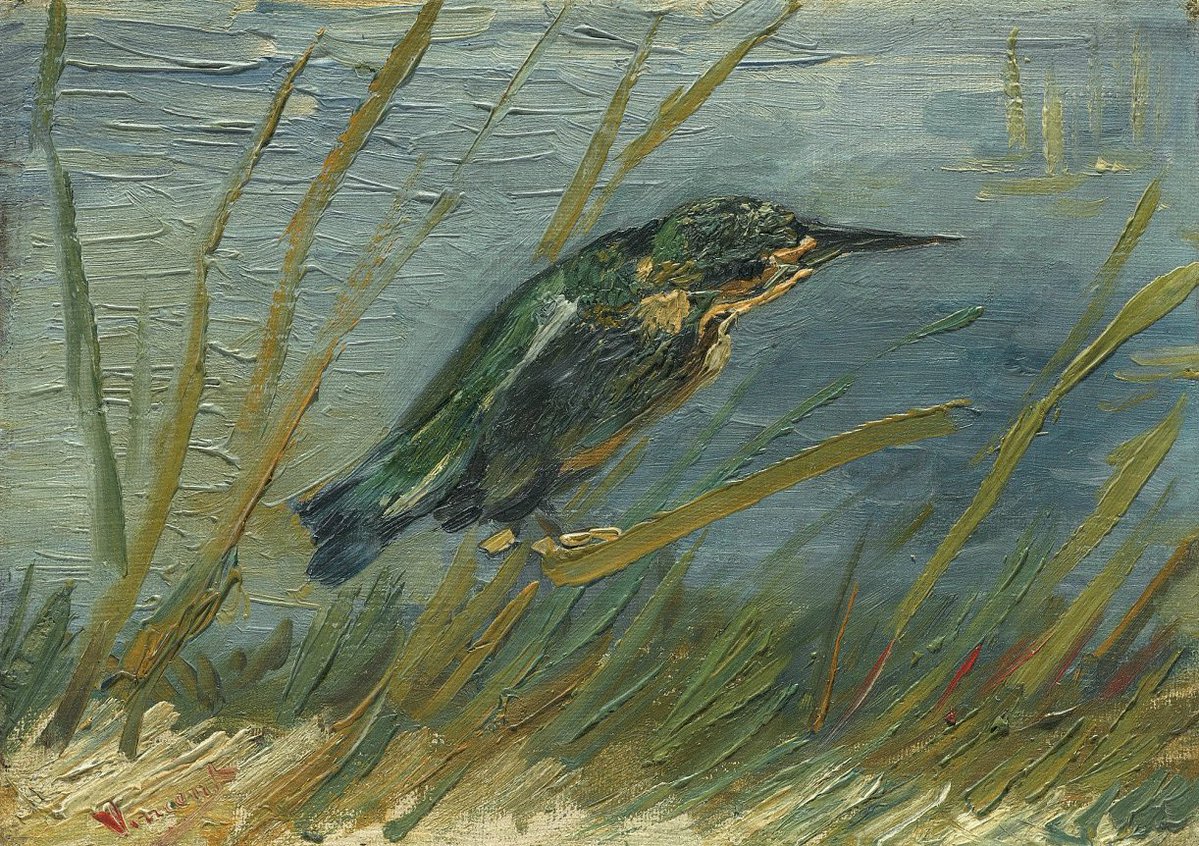 VanGoghTheLife's tweet image. #VanGogh of the Day: Kingfisher by the Waterside, July-August 1887. Oil on canvas, 26.6 x 19.1 cm. Van Gogh Museum, Amsterdam. @vangoghmuseum