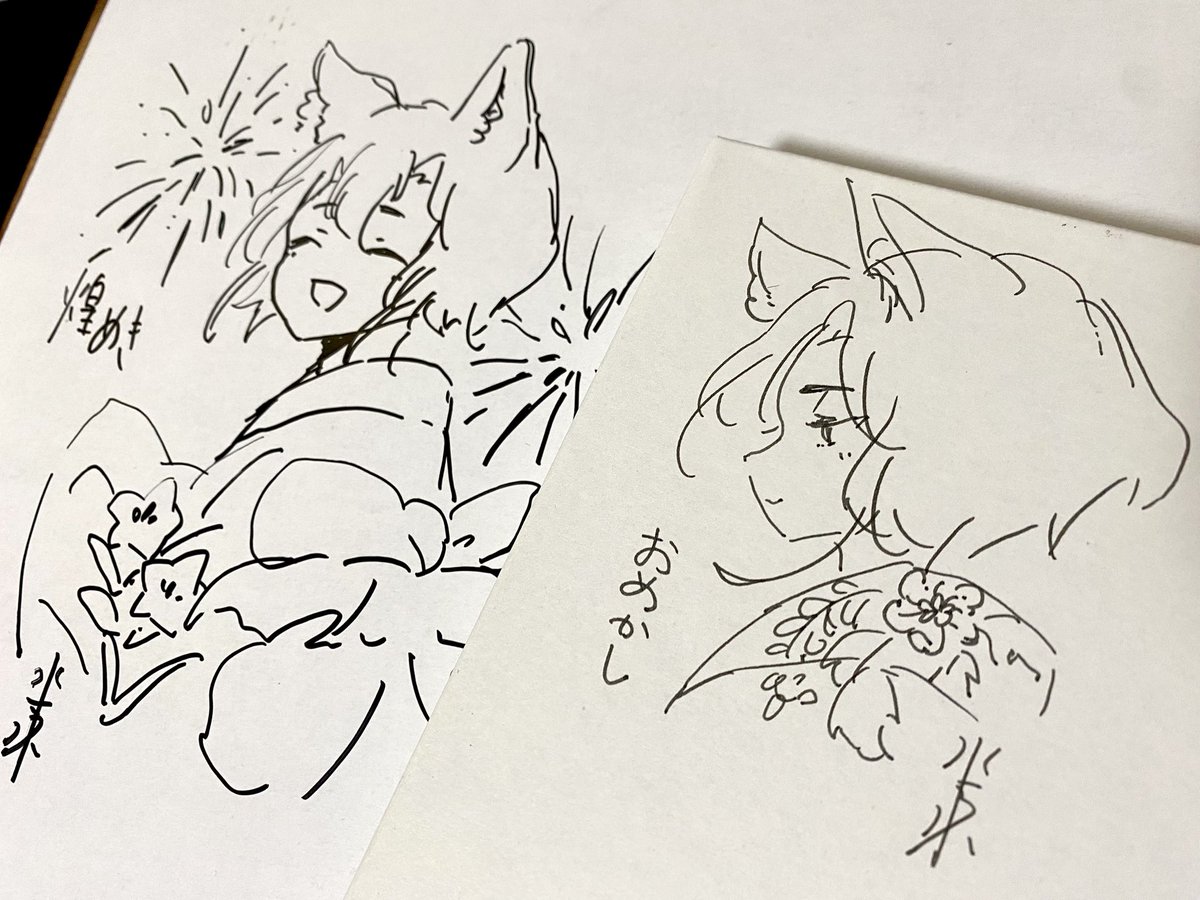 毎回、額装した作品は箱の表にイラストを描いてます✏️ 