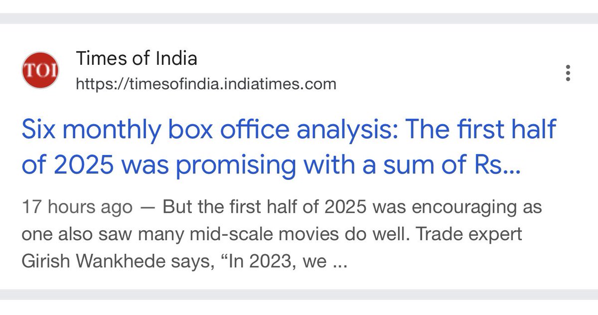 girishwankhede's tweet image. #BoxOfficeAnalysis #TimesOfIndia #IndianCinema #Bollywood #TradeExpert

timesofindia.indiatimes.com/entertainment/…