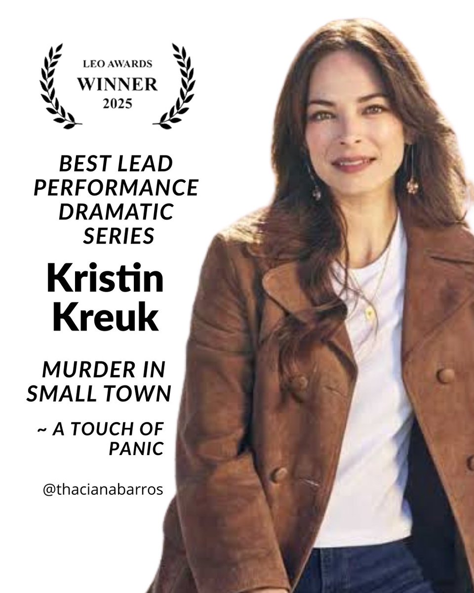 She did it! ❤️🏆
Huge congrats to Kristin Kreuk for winning Best Lead Performance – Dramatic Series at the <a href="/leoawards/">Leo Awards</a> 2025!

Her performance in “A Touch of Panic” (Murder in Small Town) was absolutely breathtaking. 

#KristinKreuk #LeoAwards2025 #MurderInSmallTown